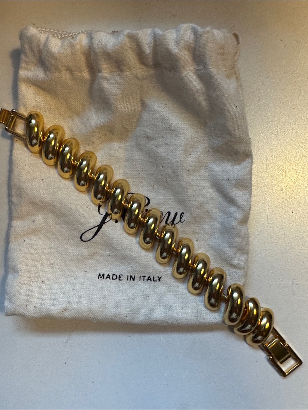 J. Crew Polished Gold Spiral-Link Bracelet